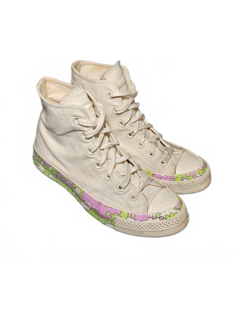 Converse Chuck Taylor All Star High Top Sneakers with Funky Pink & Green Sole